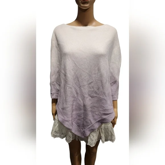 Barefoot Dreams Cozy Chic ultra lite knit women's ombre purple poncho one size - Picture 2 of 9